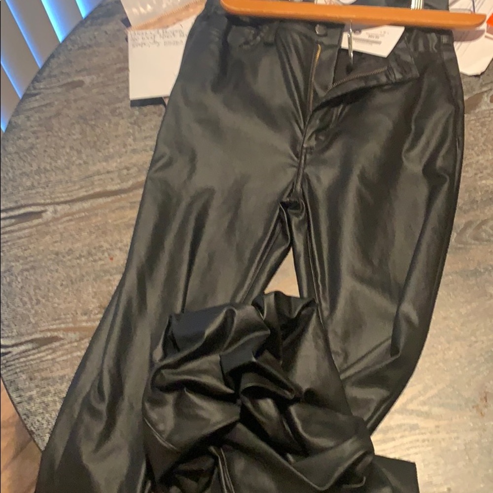 Faux leather pants
